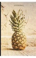 Journal: Tropical Pineapple Fruit Design - 128 College Ruled Pages: 6 x 9 in Blank Lined Journal with Soft Matte Cover - Notebook, Diary, Composition Noteboo