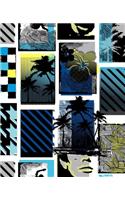 Tropical Surfer Summer Notebook: Blank Lined Composition Notebook 75 Sheets / 150 Pages 7.5 x 9.25 inch.