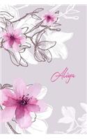 Aliya: Custom Muslim Name Notebook/Journal - Personalized Islamic Gift for Women (Pink Floral Design)