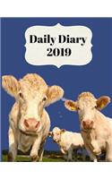 Daily Diary 2019: With Daily and Weekly Scheduling Perfect for Monthly Planning from January 2019 - December 2019 with Curious Cows Cover