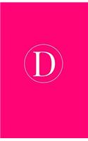 D: Personalized Monogrammed Journal (Notebook/Diary) Gift for Friend Office Teacher Hot Pink