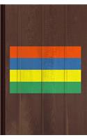 Mauritius Flag Journal Notebook: Blank Lined Ruled for Writing 6x9 110 Pages