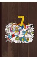 7th Birthday Monsters Unicorn Journal Notebook: Blank Lined Ruled for Writing 6x9 110 Pages