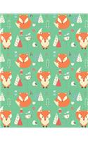 My Big Fat Journal Notebook Fox In Winter Pattern - Green: 300 Plus Pages, Jumbo Sized Plain, Blank Unlined Journal Notebook For Journaling, Writing, Planning and Doodling In Large 8.5 by 11 Size.