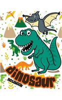 Dinosaur Notebook: 2 Inside Patterns Notebook: Lined 60 Pages and Blank No Lined 60 Pages, Total 120 Pages (8 X 10), Notebook Journal Diary, ( Cute Dinosaur Cover )