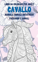 Libro da colorare per adulti - Paesaggio e animali - Mandala Animale antistress - Cavallo