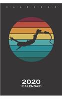 Bungee Jumping Retro Style Colorful Calendar 2020