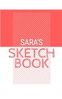 Sara's Sketchbook: Personalized red sketchbook with name: 120 Pages