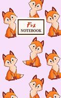 FOX Notebook: Cute Journal Gift For A Girl: Medium Ruled, 120-page Blank Lined Note Book