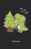 Notebook: DIN A5 Notizbuch 120 Blanke Seiten für Weihnachten I Christbaum I Dinosaurier I T-Rex I Dino I Saurier I Fossilien I Tyrannosaurus und Brontosaurus 
