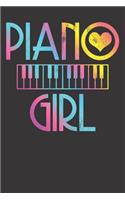 Notebook: Piano Girl Pianist Musician Gift Dot Grid 6x9 120 Pages Journal