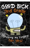 good luck 3rd grade crossing my fingers for you: Lined Notebook / Diary / Journal To Write In for Back to School gift for boys, girls, students and teachers back to school kids black marble