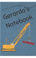 Gerardo's Notebook: Construction Equipment Crane Cover 6x9 100 Pages Personalized Journal Drawing Notebook