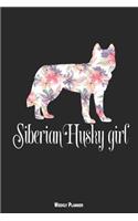 Siberian Husky Girl Weekly Planner