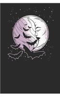Crescent Moon with Bats