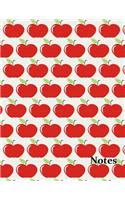 Notes: Large notebook with apples on the cover and 100 wide ruled pages for school work