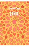 Peach and Mango JOURNAL: 6x9 Inch Lined Geometrical Islamic Art Journal/Notebook - Ramadan, Eid, Hajj, Umrah