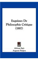 Esquisses De Philosophie Critique (1887)