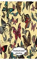 Colorful Butterflies Pattern Notebook: Blank Lined Page Softcover Journal