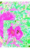 Dream Journal: Two Hot Pink Plum Crazy Hibiscus on Lime Green