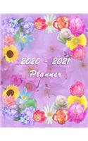 2020 - 2021 - Two Year Planner: Academic and Student Daily and Monthly Planner - July 2020 - June 2021 - Organizer & Diary - To do list - Notes - Month's Focus - Elegant Violet Flo