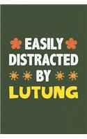 Easily Distracted By Lutung: Lutung Lovers Funny Gifts Dot Grid Journal Notebook 6x9 120 Pages