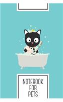 Notebook for Pets: Lined Journal with Bathing Cat in a bathtub Design - Cool Gift for a friend or family who loves kitten presents! - 6x9" - 180 White lined pages - Yo