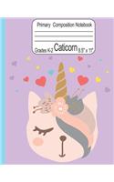 Caticorn Primary Composition Notebook Grades K-2 8.5