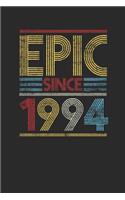 Epic Since 1994: Graph Paper Notebook (6" x 9" - 120 pages) Birthday Themed Notebook for Daily Journal, Diary, and Gift