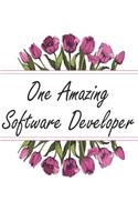 One Amazing Software Developer: Blank Lined Journal For Software Developer Appreciation Gifts Floral Notebook