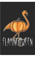 Flamingoween: Halloween Mummy Devil Pumpkin Flamingo. Blank Composition Notebook to Take Notes at Work. Plain white Pages. Bullet Point Diary, To-Do-List or Journ