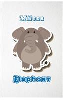 Milena Elephant A5 Lined Notebook 110 Pages: Funny Blank Journal For Zoo Wide Animal Nature Lover Relative Family Baby First Last Name. Unique Student Teacher Scrapbook/ Composition Great For H