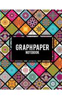 Graph Paper Notebook: Art Mandala Design, 8.5" X 11" Square Blank Quad Ruled 1/4" Inch Graph Paper, Blank Graph Paper Composition Books