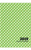 2019 Weekly Planner: Green Gingham - January 2019 Through December 2019