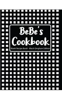 Bebe's Cookbook Blank Recipe Book Black Gingham Edition