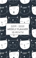 2019 - 2020 18 Month Weekly Planner: Creative Cute Cat Planner Keeps Moms Managing Meetings Most Mornings! Cat Lovers of the World Unite!(4 Crazy Cat Planner)