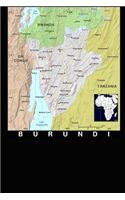 Modern Day Color Map of the Nation Burundi in Africa Journal: Take Notes, Write Down Memories in this 150 Page Lined Journal