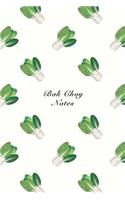 Bok Choy Notes: 6"x9" Notebook Watercolor Texture Design Vegetable Food Ingredient Pattern Cover. 108 Blank Lined Pages Matte Softcover Note Book Journal