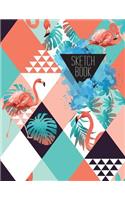 Sketchbook: Flamingo Flower Sketchbook Journal Notebook, 120 Pages of 8.5" x 11" Blank Paper for Drawing, Doodling or Sketching (Sketchbooks)