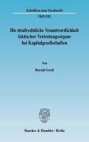 Die Strafrechtliche Verantwortlichkeit Faktischer Vertretungsorgane Bei Kapitalgesellschaften