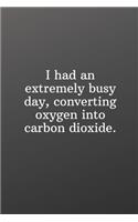 I had an extremely busy day, converting oxygen into carbon dioxide.