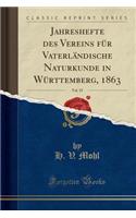 Jahreshefte Des Vereins FÃ¼r VaterlÃ¤ndische Naturkunde in WÃ¼rttemberg, 1863, Vol. 19 (Classic Reprint)