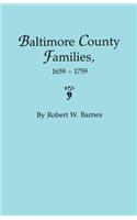 Baltimore County Families, 1659-1759