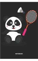 Notebook: Dotted Lined Badminton Panda Bear Notebook (6x9 inches) ideal as a Shuttlecock Journal. Perfect as a Racquetball Book for all Badminton Player. Grea