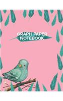 Graph Paper Notebook: Blue Bird with Feathers