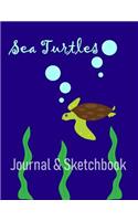 Sea Turtles Journal & Sketchbook: Cute Sea Turtle Ocean Blue Design Cover