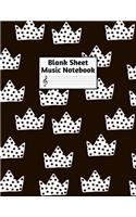 Blank Sheet Music Notebook: Easy Blank Staff Manuscript Book Large 8.5 X 11 Inches Musician Paper Wide 12 Staves Per Page for Piano, Flute, Violin, Guitar, Trumpet, Drums, Cell