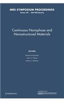 Continuous Nanophase and Nanostructured Materials: Volume 788