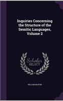 Inquiries Concerning the Structure of the Semitic Languages, Volume 2: (English)