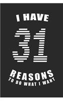 I Have 31 Reasons to Do What I Want Birthday Celebration Gift 31 Birth Anniversary